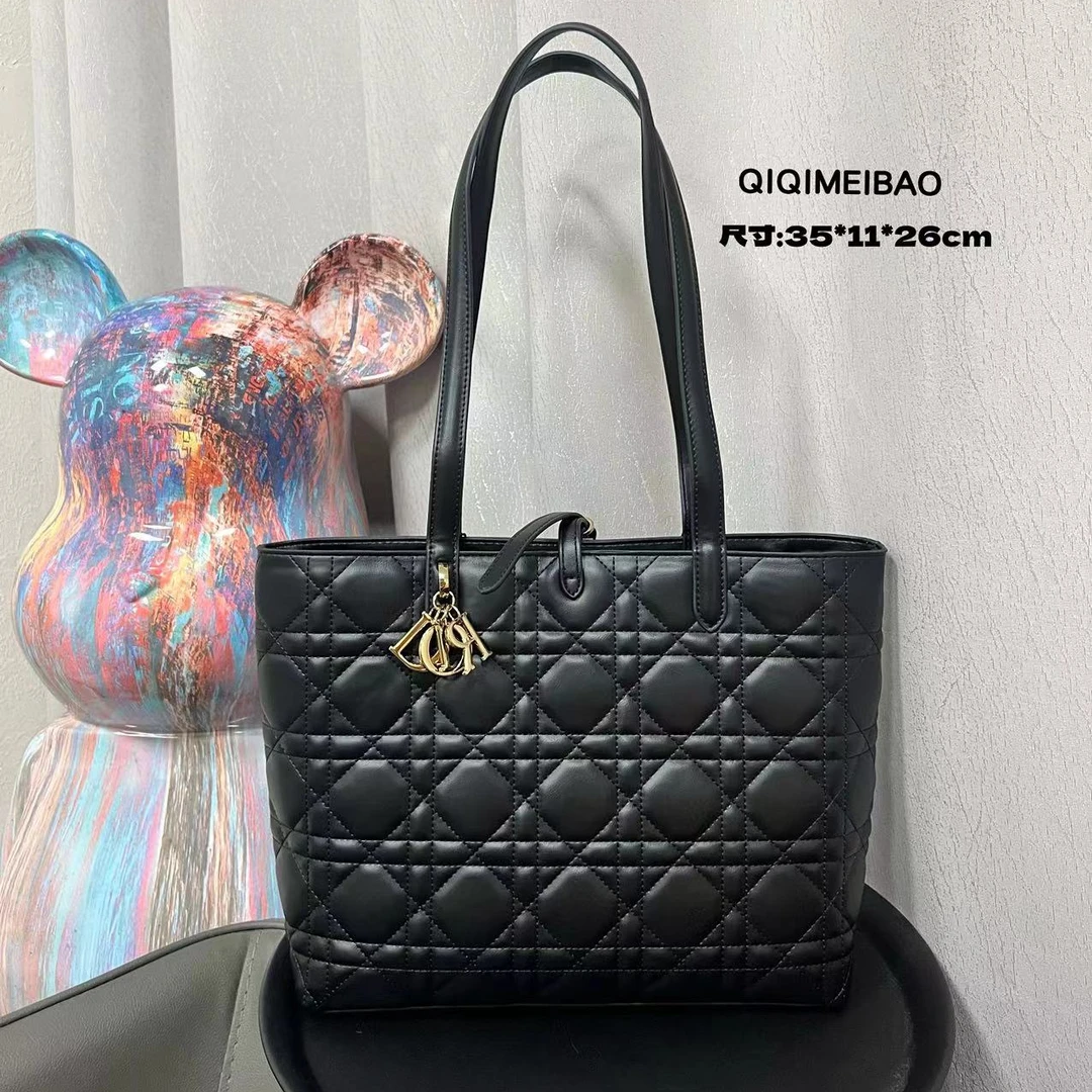 2024新款时尚百搭手提单肩大容量菱格托特包259