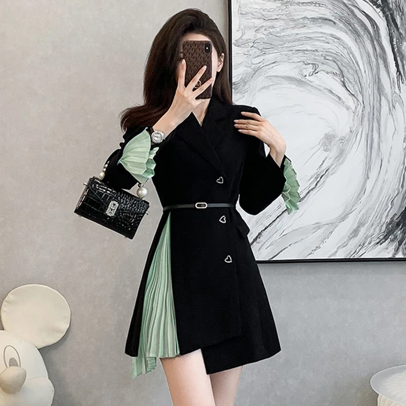 【送腰带】【TW】精致女裙子法式显身材气质职业西装高级感连衣裙1851