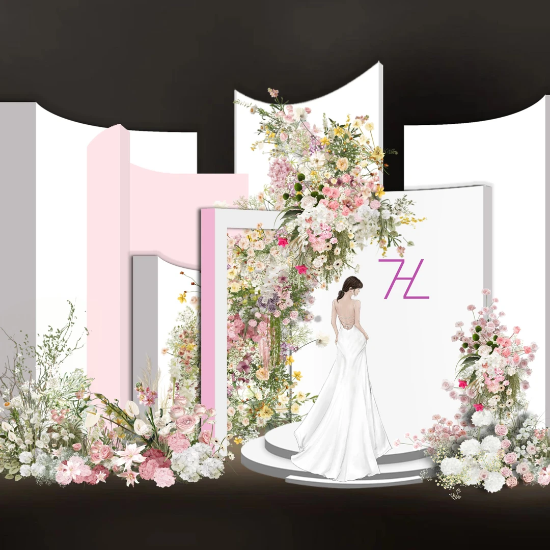 订婚婚宴布置定制预定可免费设计定稿