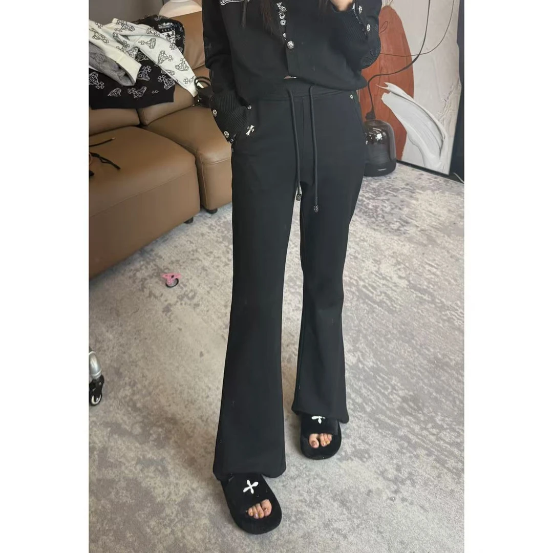 《An ni》Ani-B434 秋季新款时尚休闲高腰显瘦微喇休闲裤