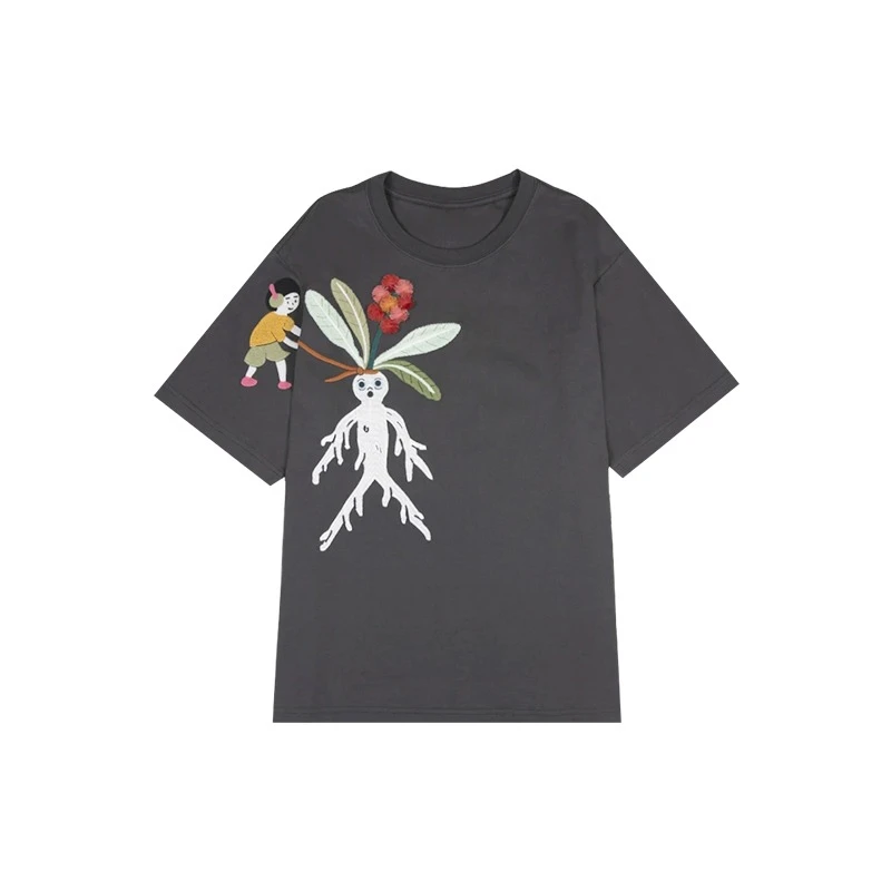 ANNI · Ani-A619立体刺绣时尚休闲春夏宽松印花圆领卡通短袖