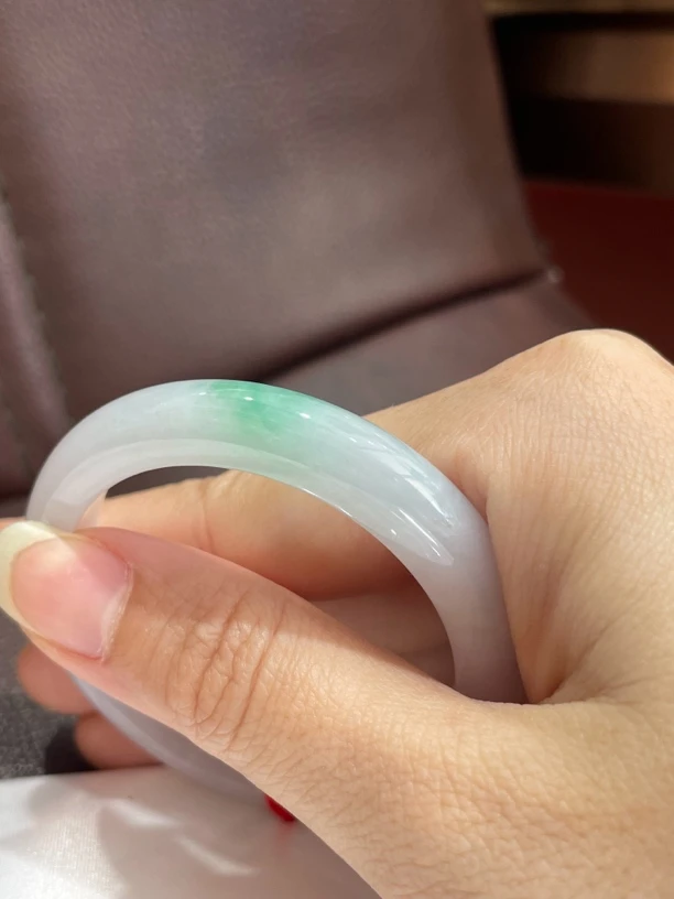 缅a翡翠手镯阳绿贵妃56.5圈