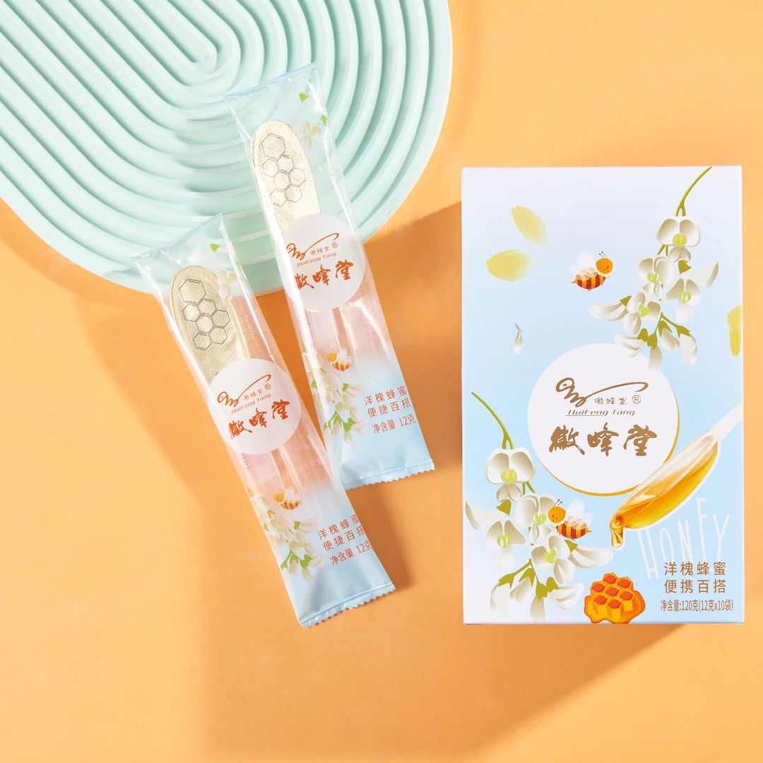 天然洋槐蜂蜜便携勺型独立包装冲水好搭档