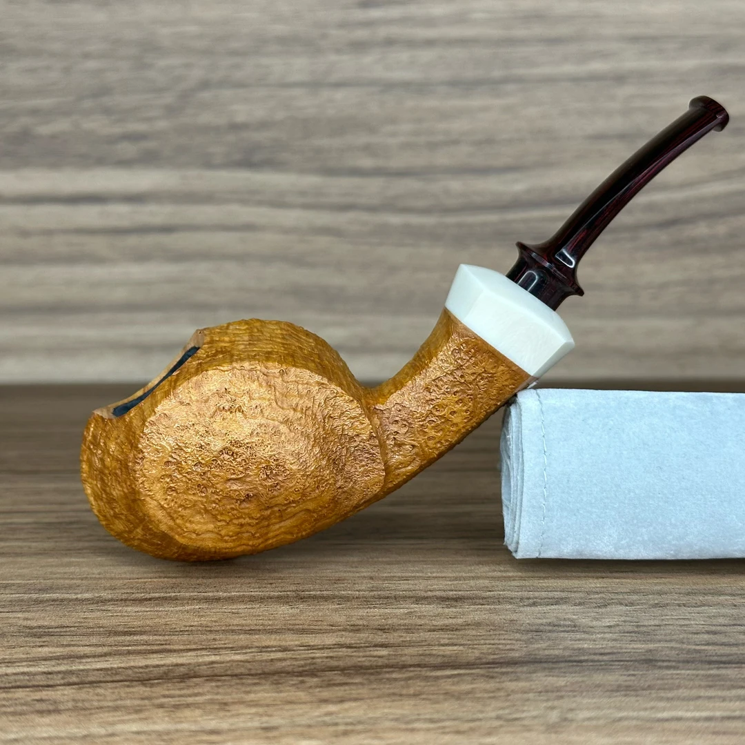 意大利雅法IAFISCO 鼓面切线河豚斗型木本色喷砂石楠木手工烟斗