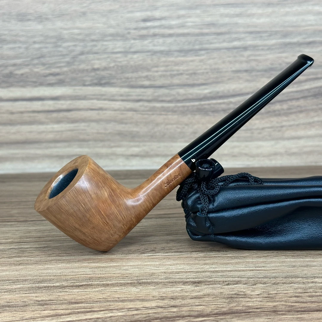 意大利Becker贝克 四桃心级别原木色光面石楠木手工烟斗