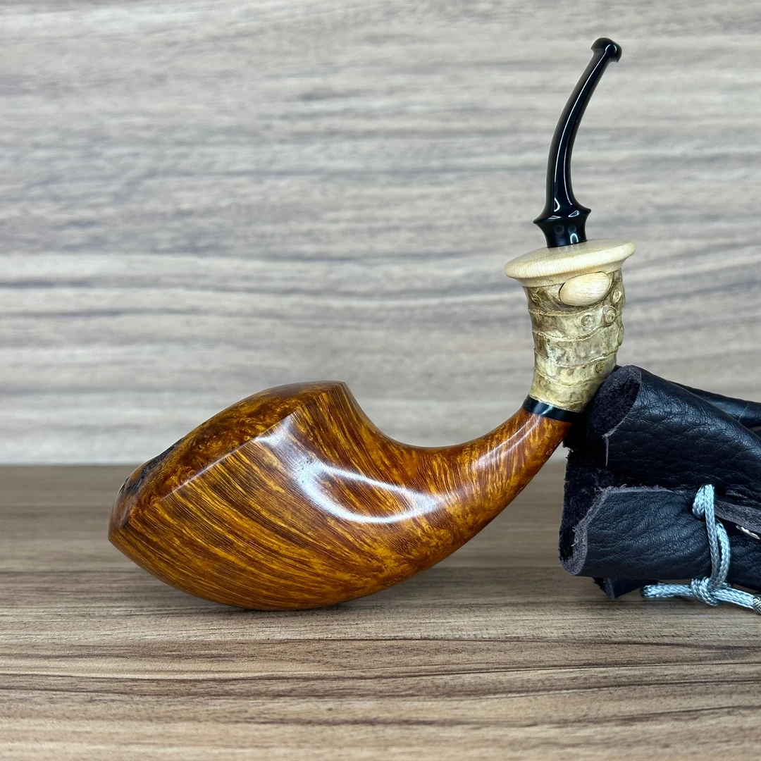 俄罗斯Doctor's医生 双闪瘤皮大料号角斗型竹节石楠木手工烟斗