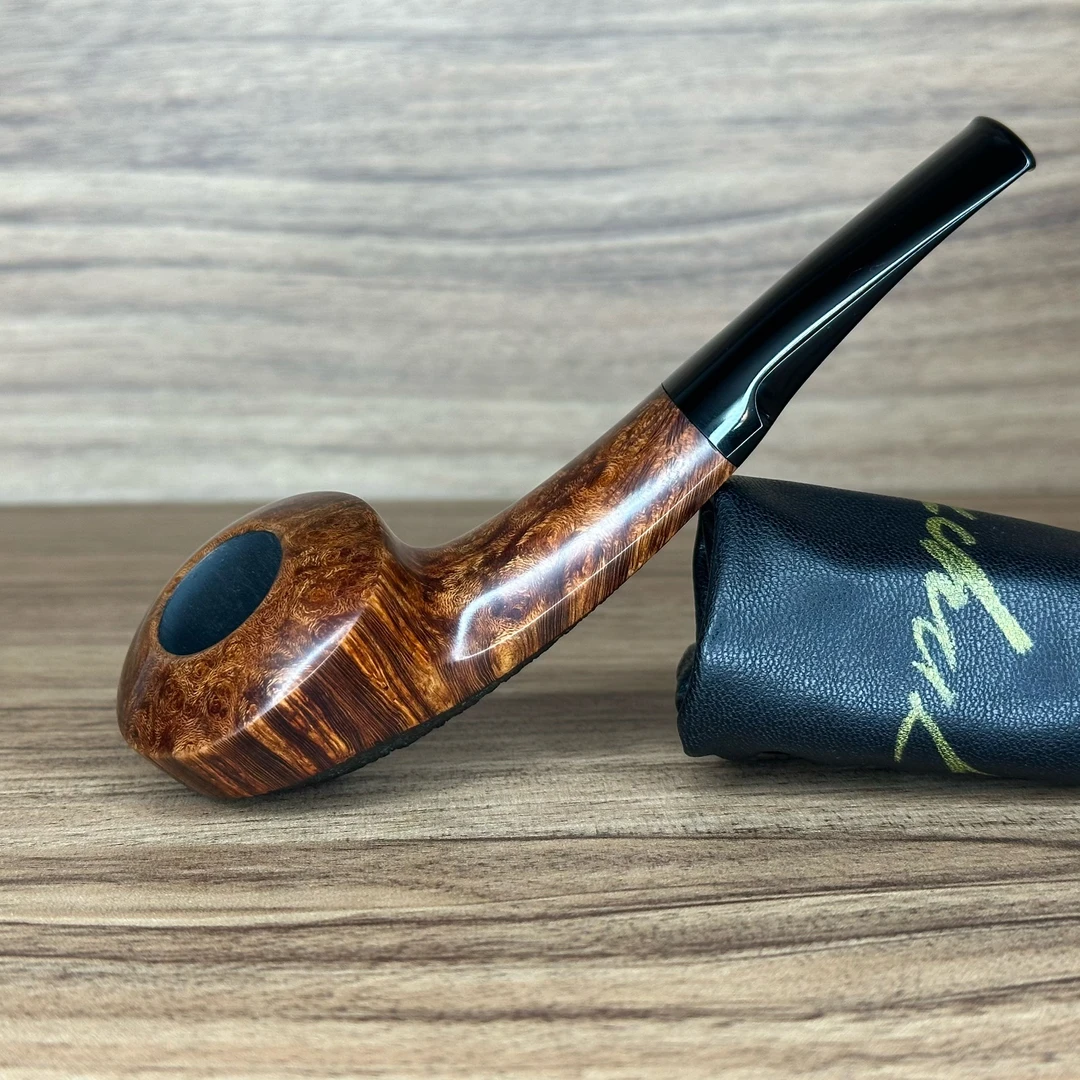 乌克兰 飞行员 半光半麻小飞碟斗型石楠木手工烟斗