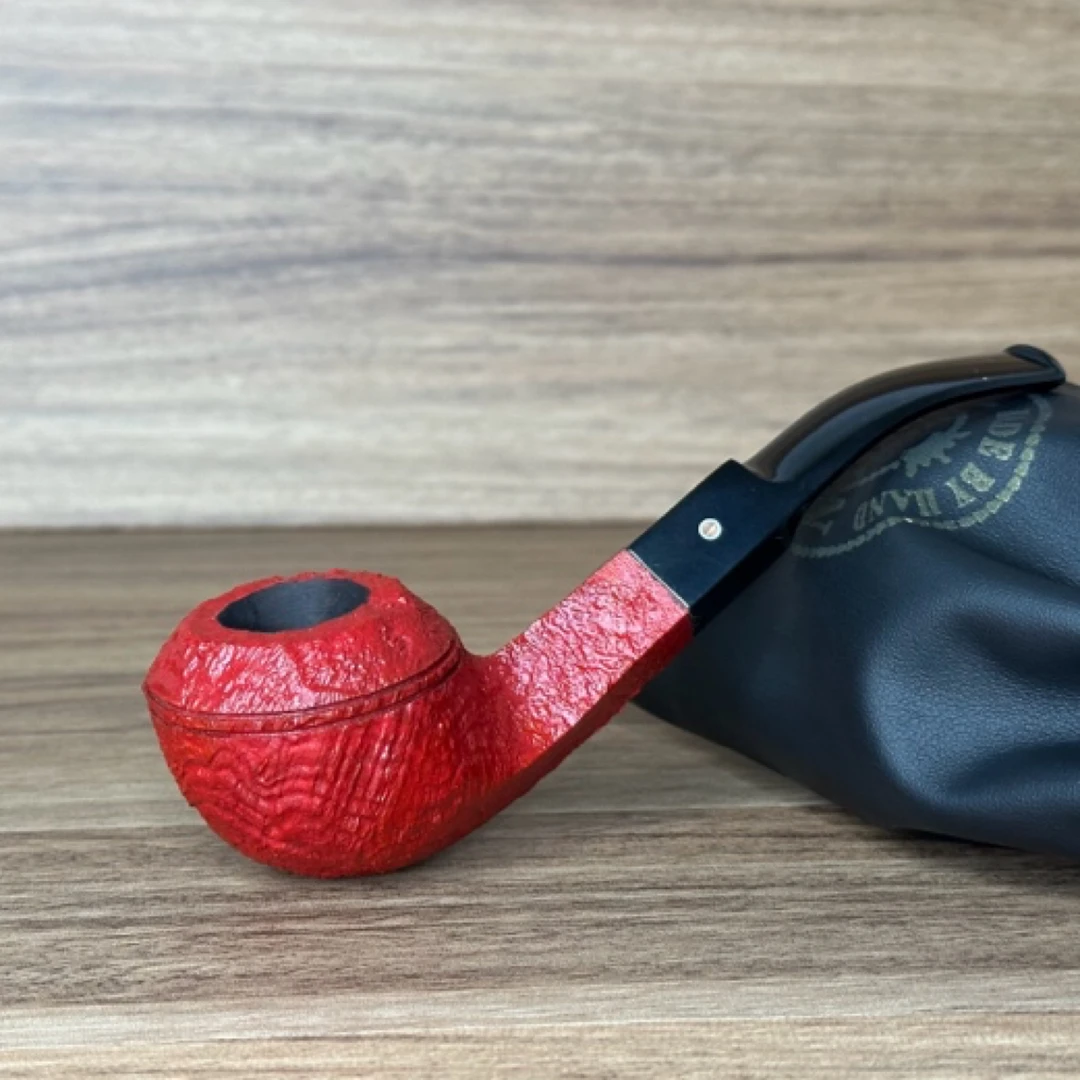 英国·ASHTON阿诗顿 红色喷砂罗德西亚弯牛头斗型石楠木手工烟斗