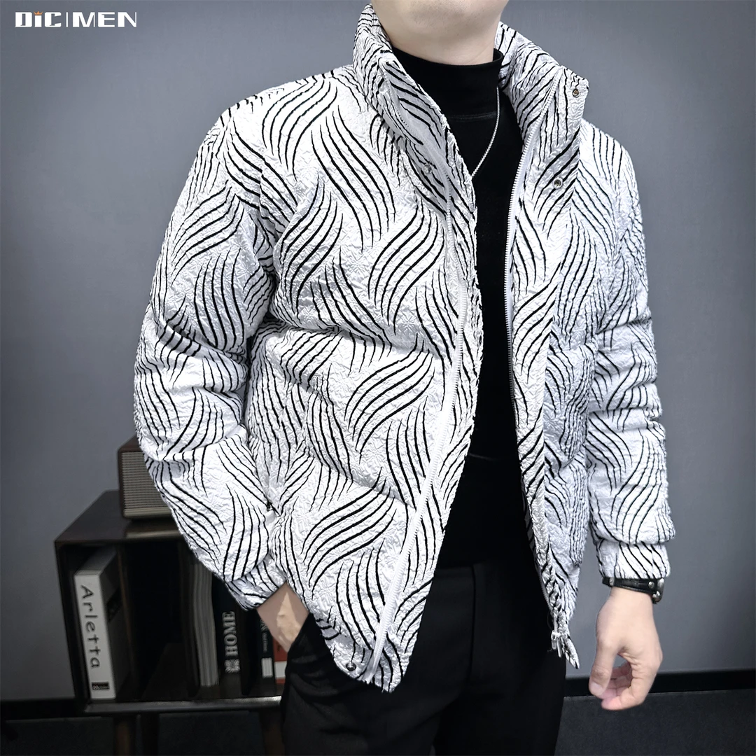 纹理高级感立领棉服男生冬季外套潮牌痞帅保暖防寒服男士棉衣冬装