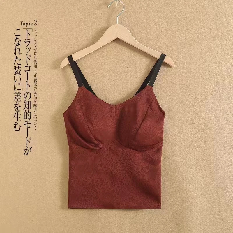 时尚双面双穿百搭美背吊带背心女一体式裹胸内搭防走光修身打底衫
