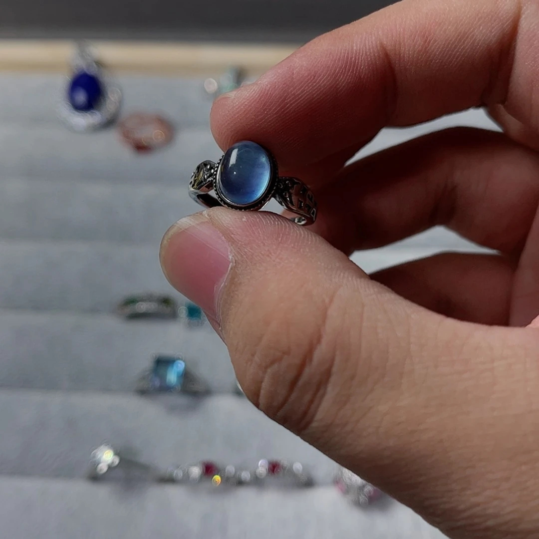 【闪购商品】烟晶戒指银S925镶嵌