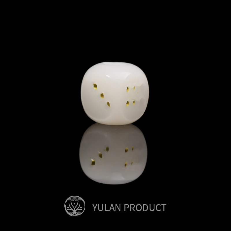 钰澜文玩菩提根精工骰子一个-对孔10+隔珠腰珠高档挂件个性创意