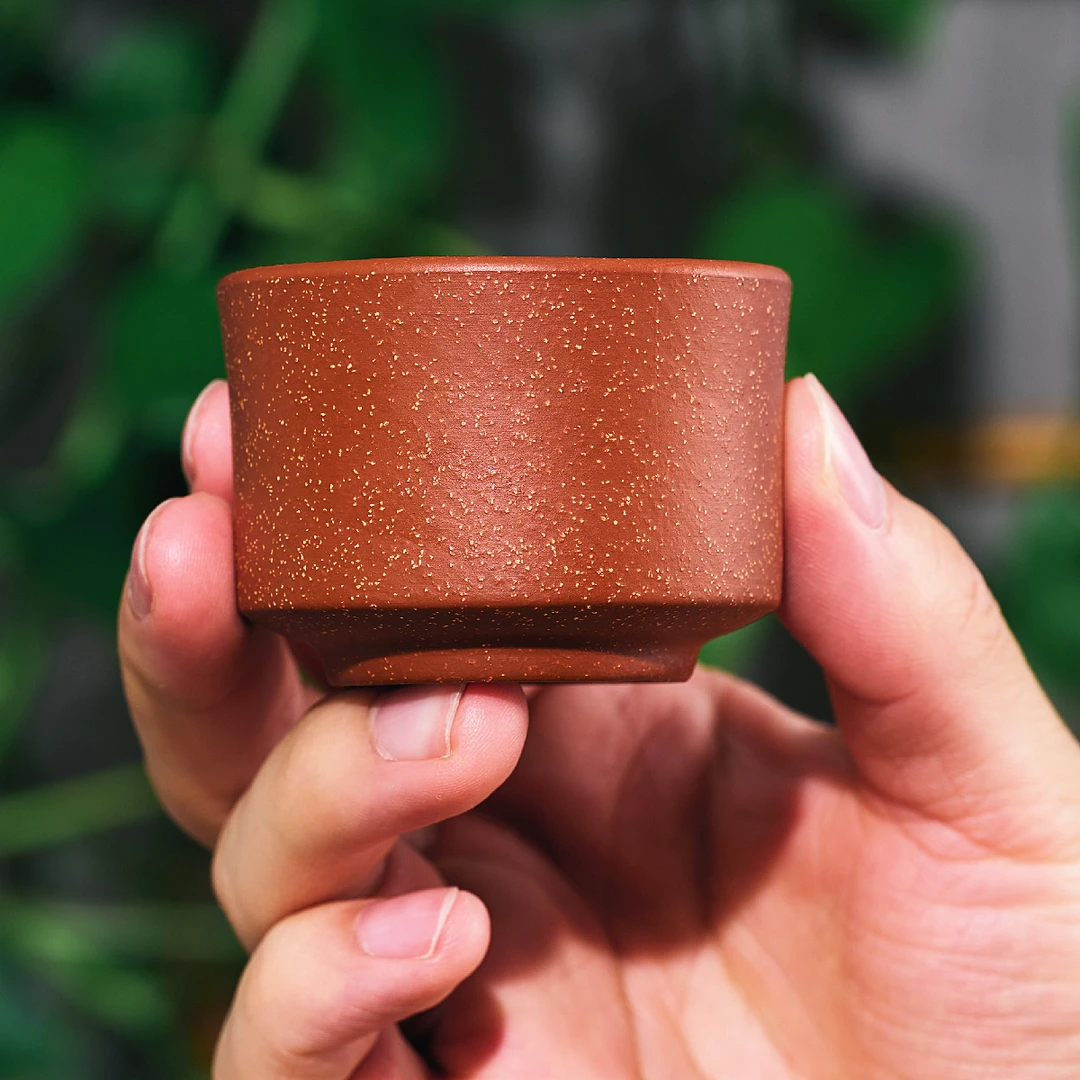 宜兴原矿陶瓷紫砂品茗杯主人杯家用功夫茶杯龙血砂简约小茶盏杯子