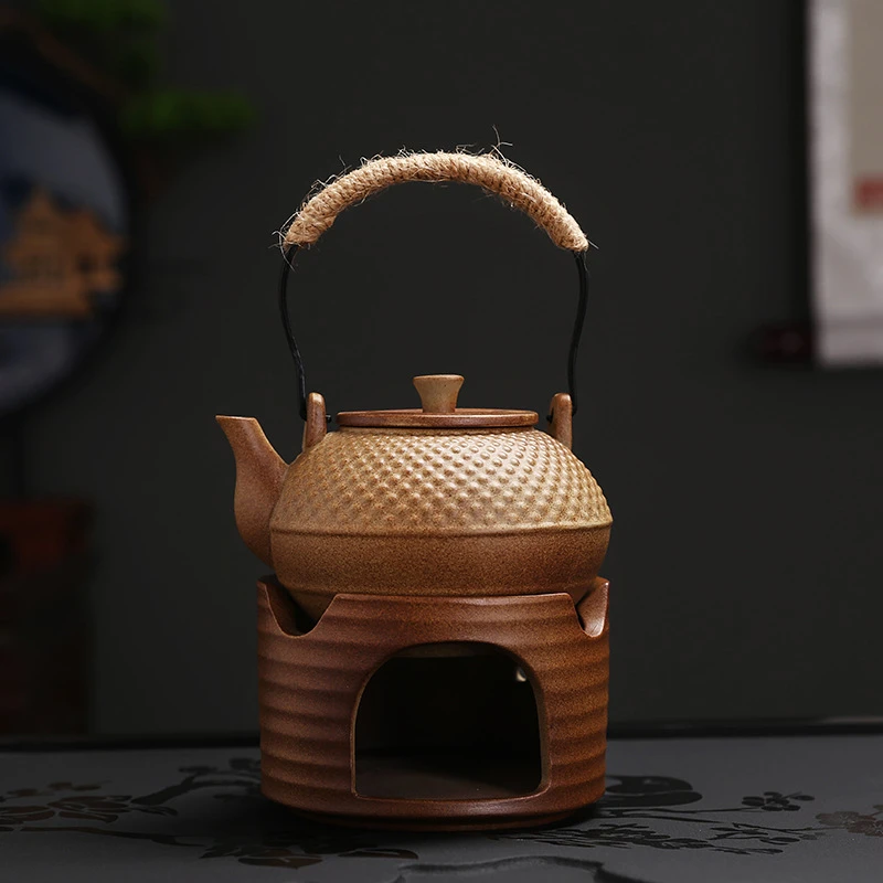 日式复古提梁壶明火南瓜壶温茶户外煮茶炉便携式防烫绑绳长柄茶壶