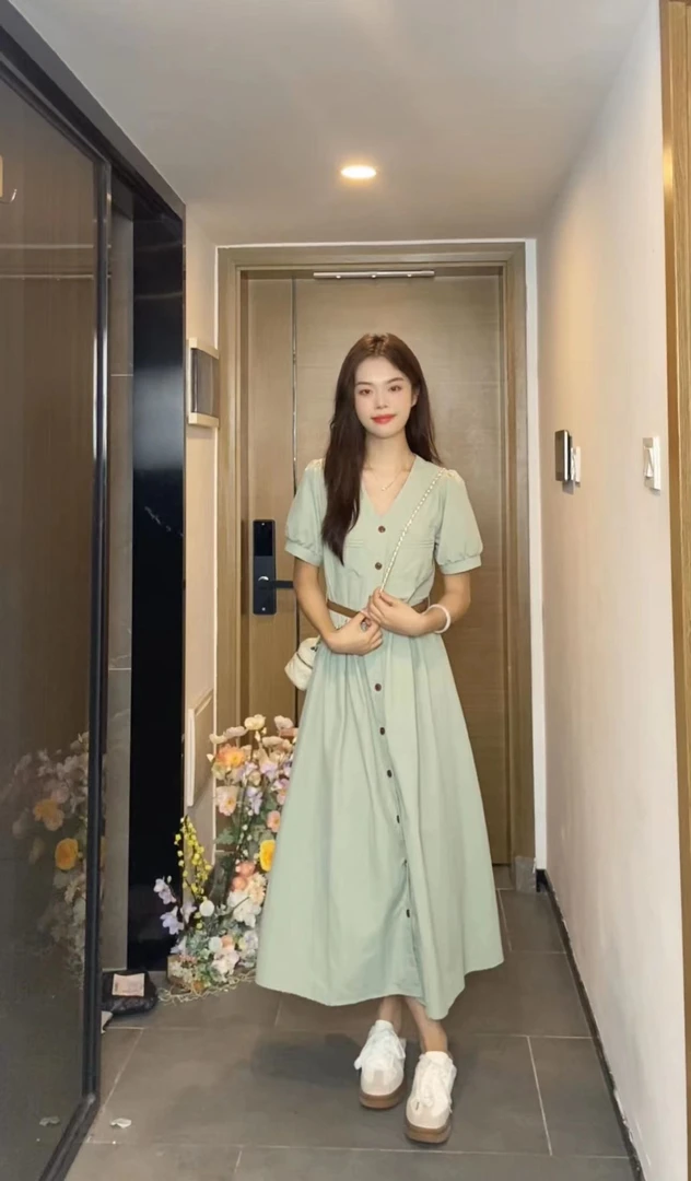 【清】AN.XIN【爱丁堡】学妹氛围 小众宽松时尚减龄女装连衣裙689-8