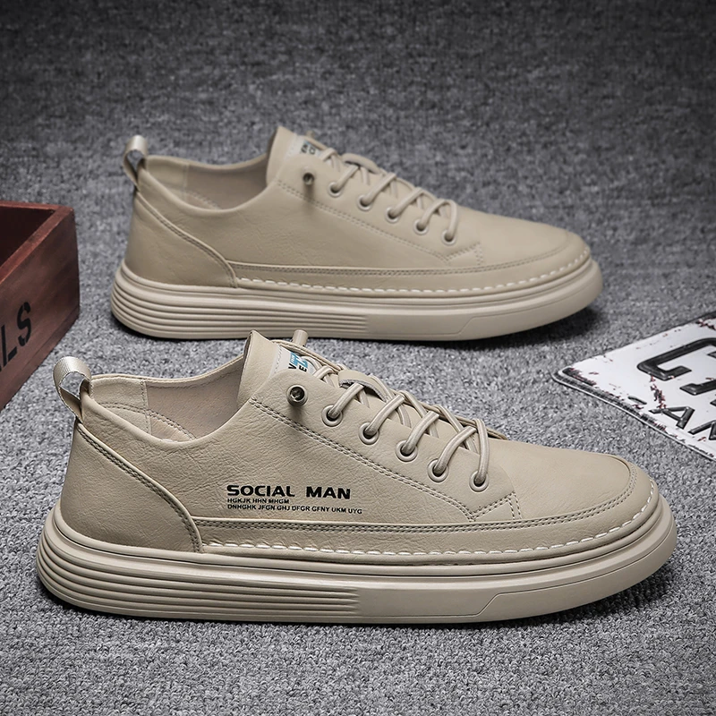 男鞋夏季一脚蹬百搭平板鞋上班工作防水防滑男士休闲皮鞋运动潮鞋