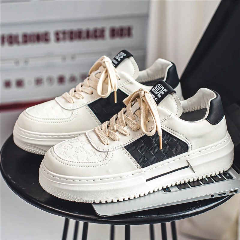 小白男鞋2025新款夏季青少年潮牌增高厚底低帮百搭休闲平板鞋潮鞋