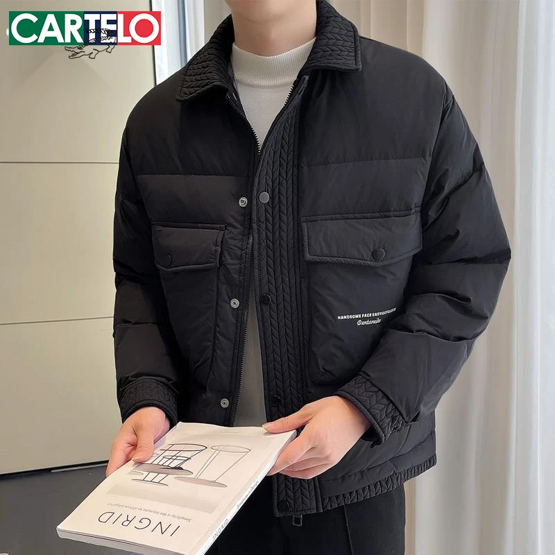 卡帝乐鳄鱼冬季羽绒服男士加厚保暖防寒上衣服宽松翻领高级感工装