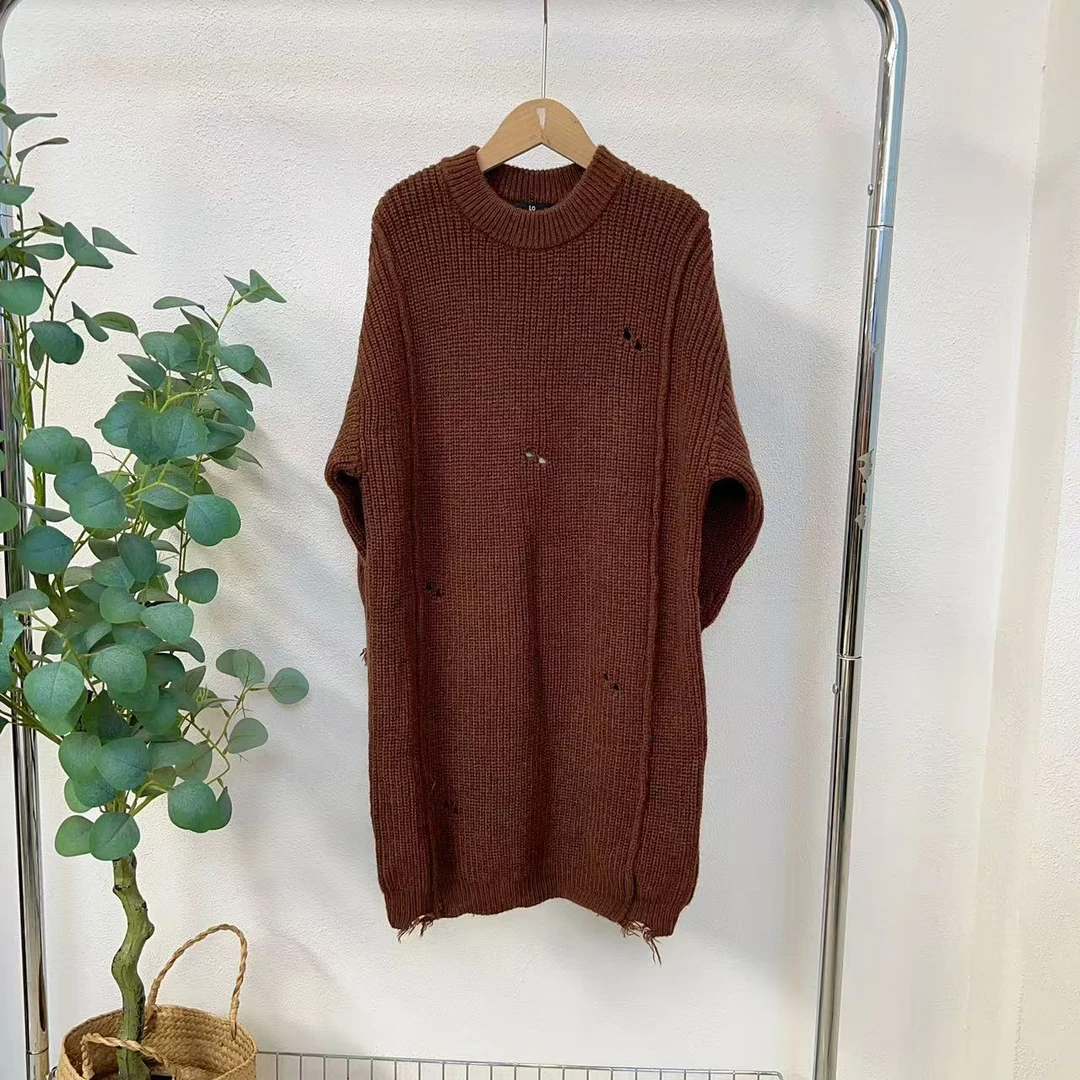 6538屴咖啡色微瑕毛衣