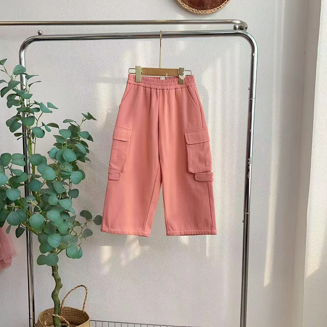 6402屴樱花粉色微瑕工装裤