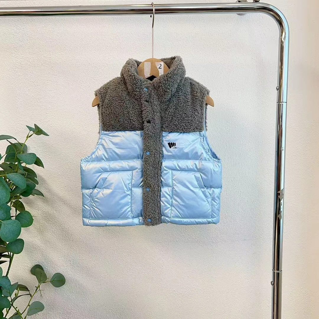 0126小诺蓝黑色微瑕羽绒马甲