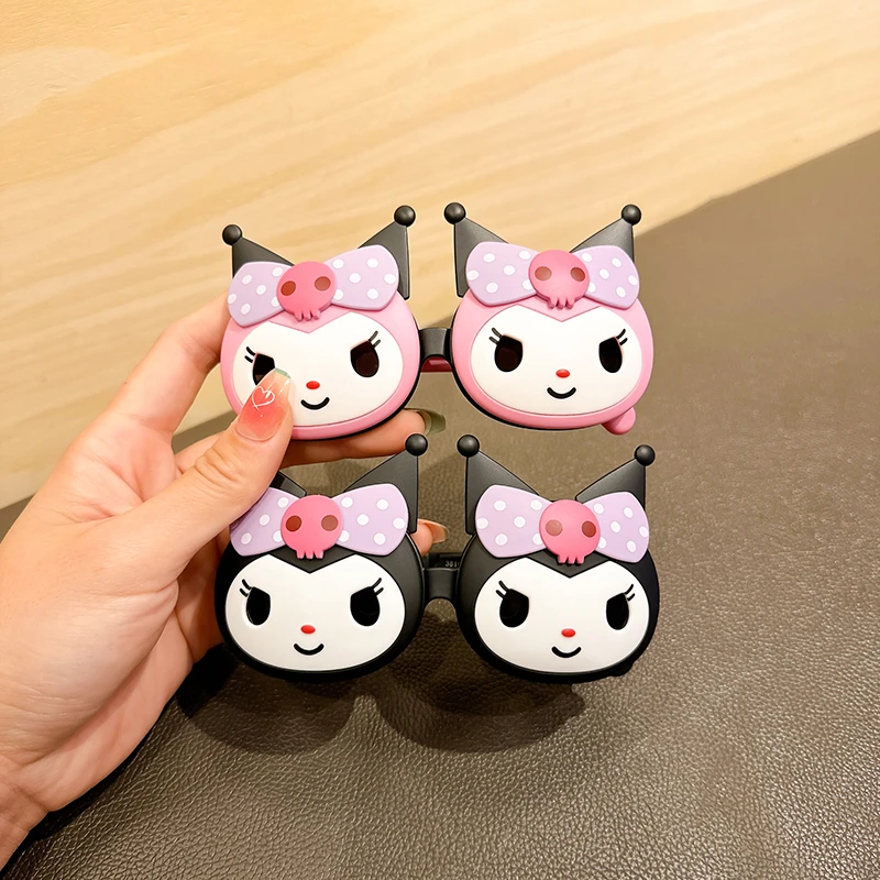 儿童太阳镜卡通库洛米宝宝翻盖玩具墨镜男童女童硅胶偏光遮阳眼镜