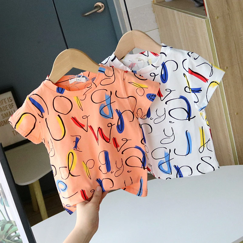 短袖T恤男女童半袖上衣婴儿夏装上衣儿童薄款纯棉圆领打底衫