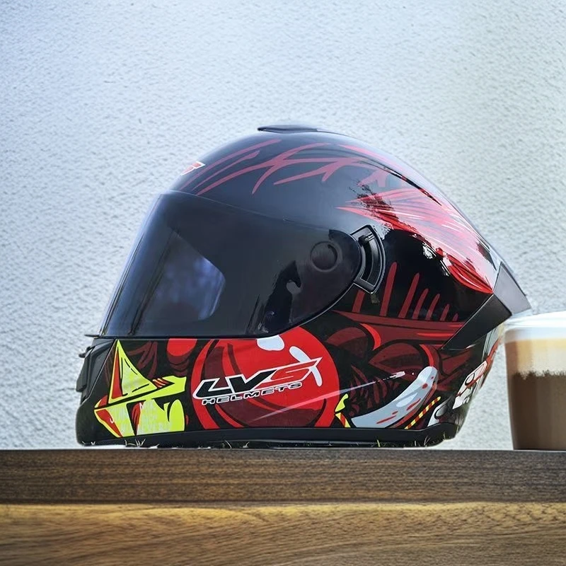 LVS摩托车个性男女全盔机车跑车四季双镜趴赛蓝牙3C认证新国标A类