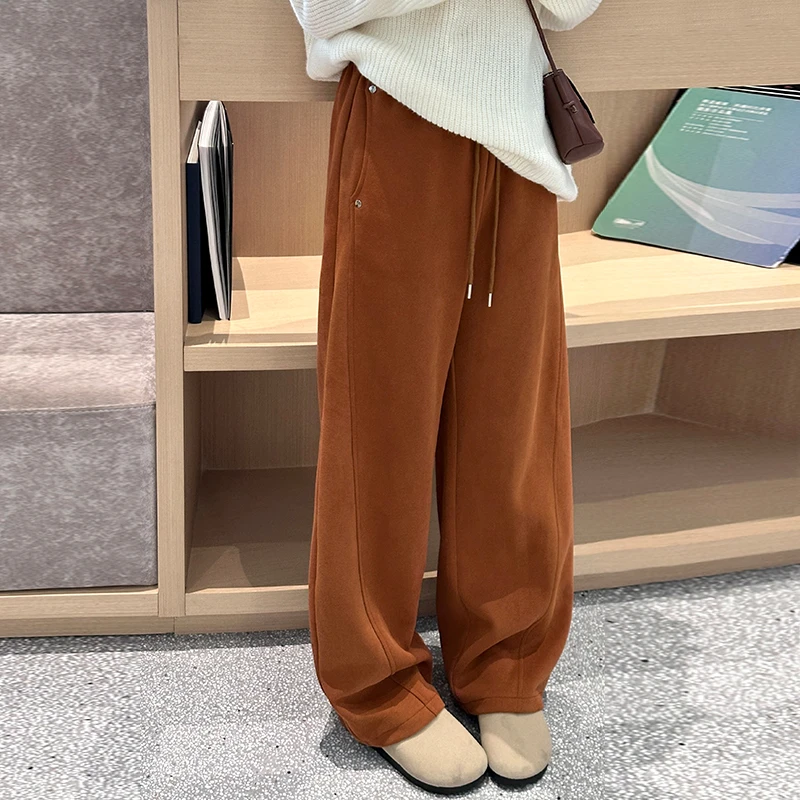 秋冬休闲简约宽松百搭卫裤铆钉镰刀裤LB41042