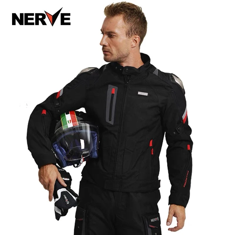 NERVE涅夫摩托车骑行服男冬季保暖防风骑士机车服防摔套装防水