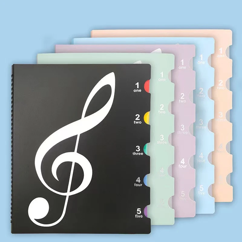 A4曲谱本彩色内页改谱夹钢琴谱夹可修改音乐文件夹黑色彩虹乐谱夹
