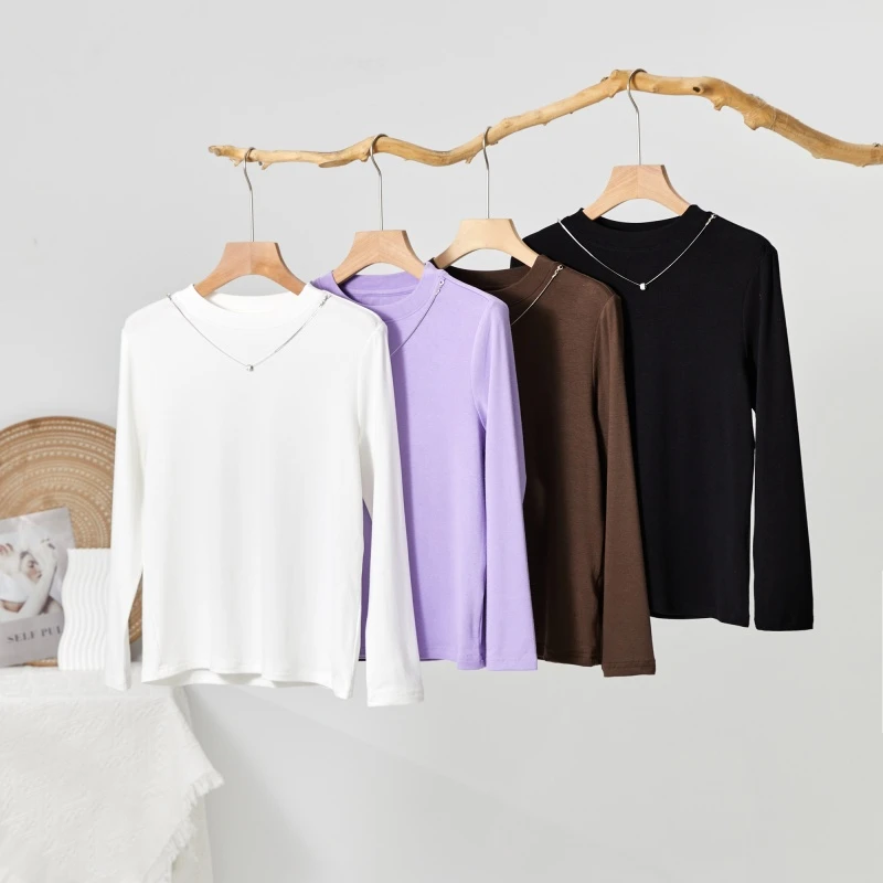 门店撤柜 正品 项链可拆卸 300克针织螺纹 打底衫女A3322