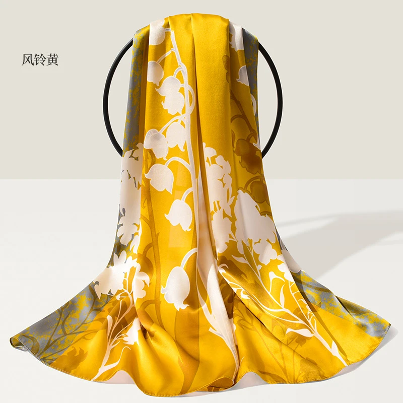 杭州丝绸真丝丝巾女桑蚕丝披肩女春秋长款百搭中年送妈妈礼物礼盒