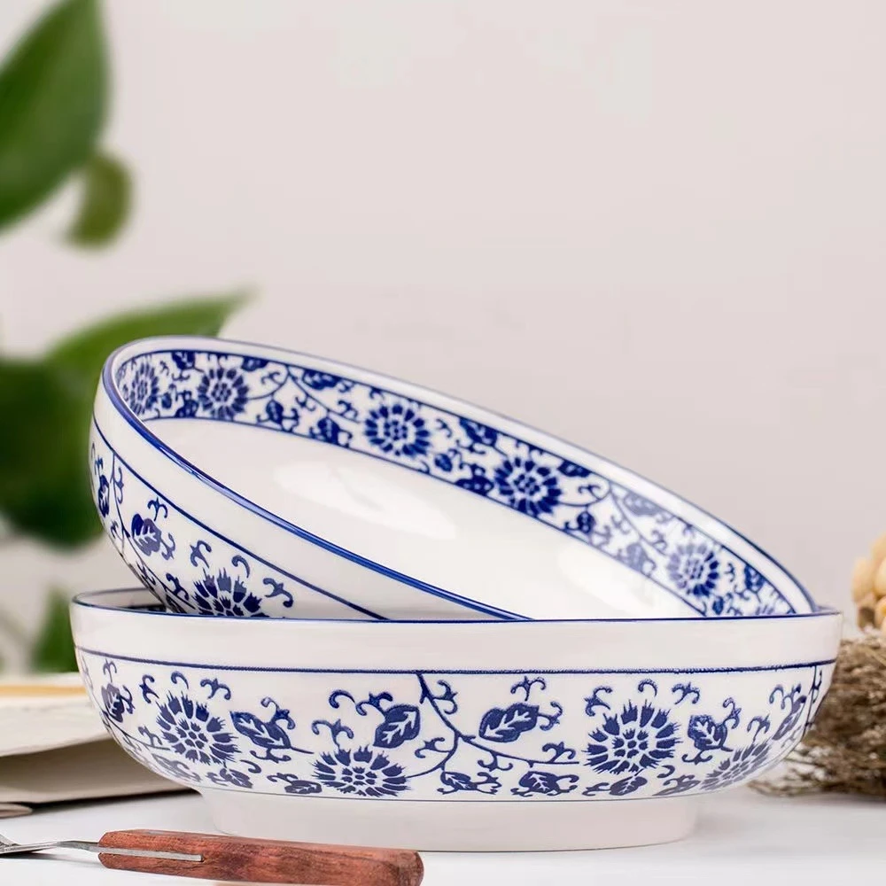 青花瓷10英寸【2个】大汤碗家用水煮鱼毛血旺中式加厚大碗