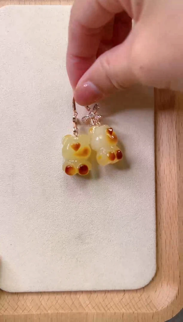 【闪购商品】蜜蜡珠宝奇石银S925镶嵌耳坠
