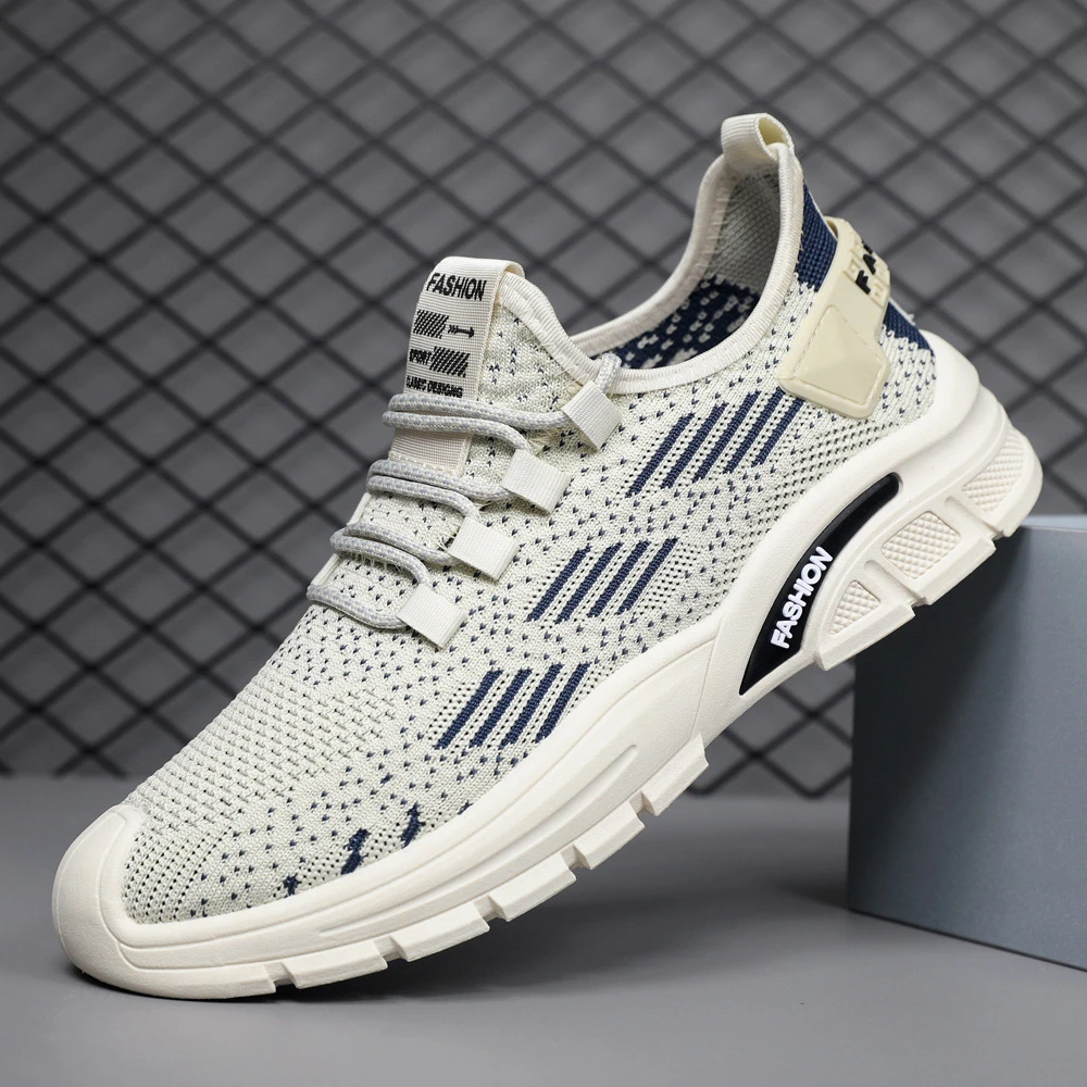 夏季男鞋新款男士运动鞋潮流网面透气飞织休闲轻便青年鞋子潮鞋