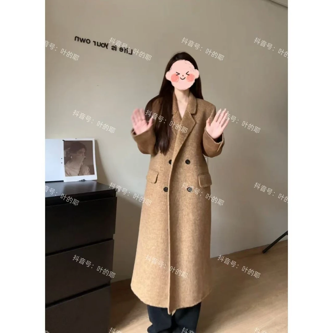 FIRITII【日落大道】秋冬长毛款韩系过膝气质时尚显瘦双面呢大衣901