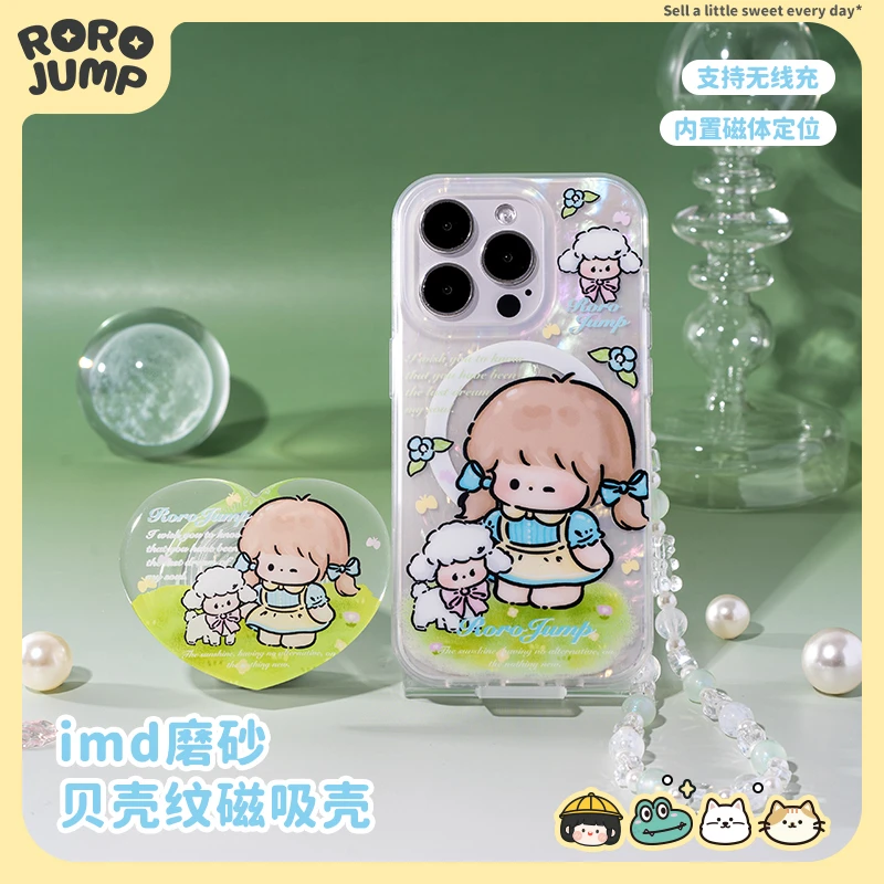 肉肉酱春日农场磁吸苹果手机壳适用iPhone15Promax华为薄荷曼波女