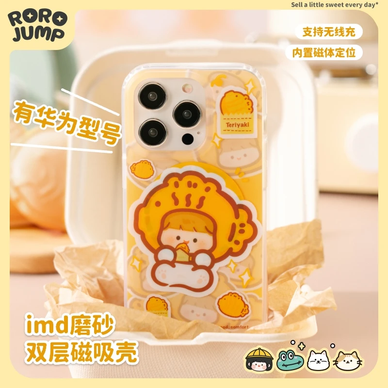 肉肉酱鲷鱼烧磁吸适用iPhone15promax苹果手机壳华为mate60可爱女