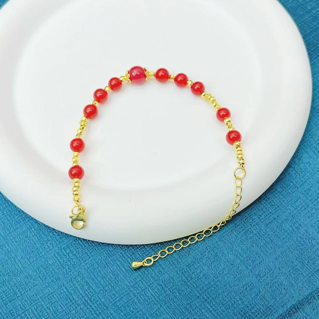 合成/培育【杰哥专属】卡8M单珠鸽血红红宝石培育豪华小米珠手链Y17