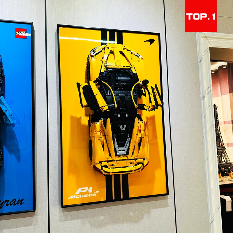 兼容乐高42172迈凯伦P1法拉利sp3兰博基尼上墙相框背景板画框高端
