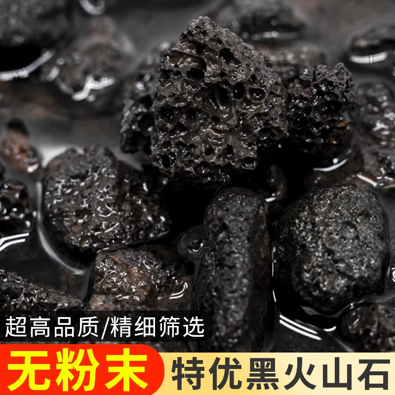 黑色火山石颗粒天然黑火山石多肉铺面拌土开水族造景鱼缸过滤底砂