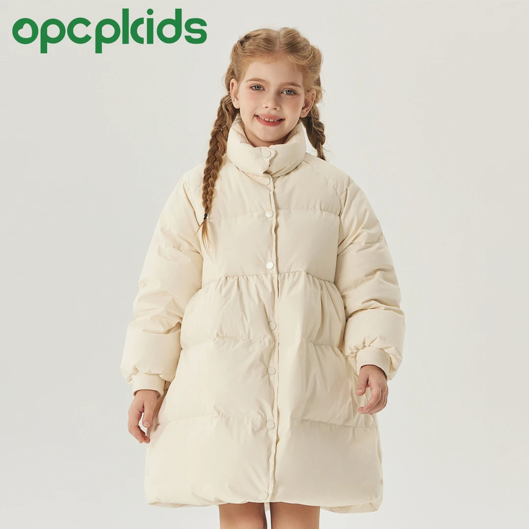 OPCP儿童羽绒服秋冬新款女童加厚白鸭绒外套男童宝宝保暖防风冬装