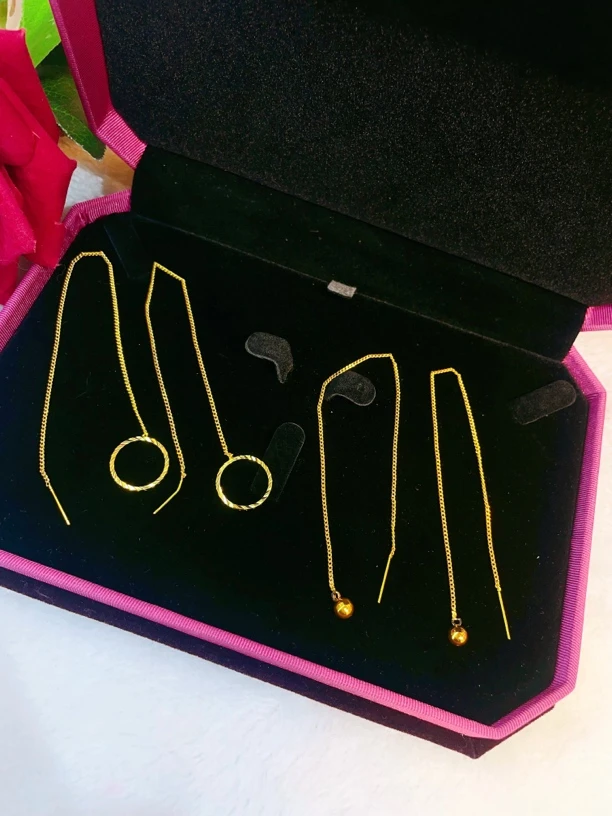 铜合金耳饰 parilar新款金色长款耳线买一送一耳饰时尚百气质388