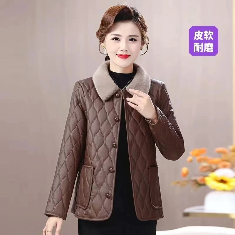 中老年妈妈棉袄洋气新款加绒棉服