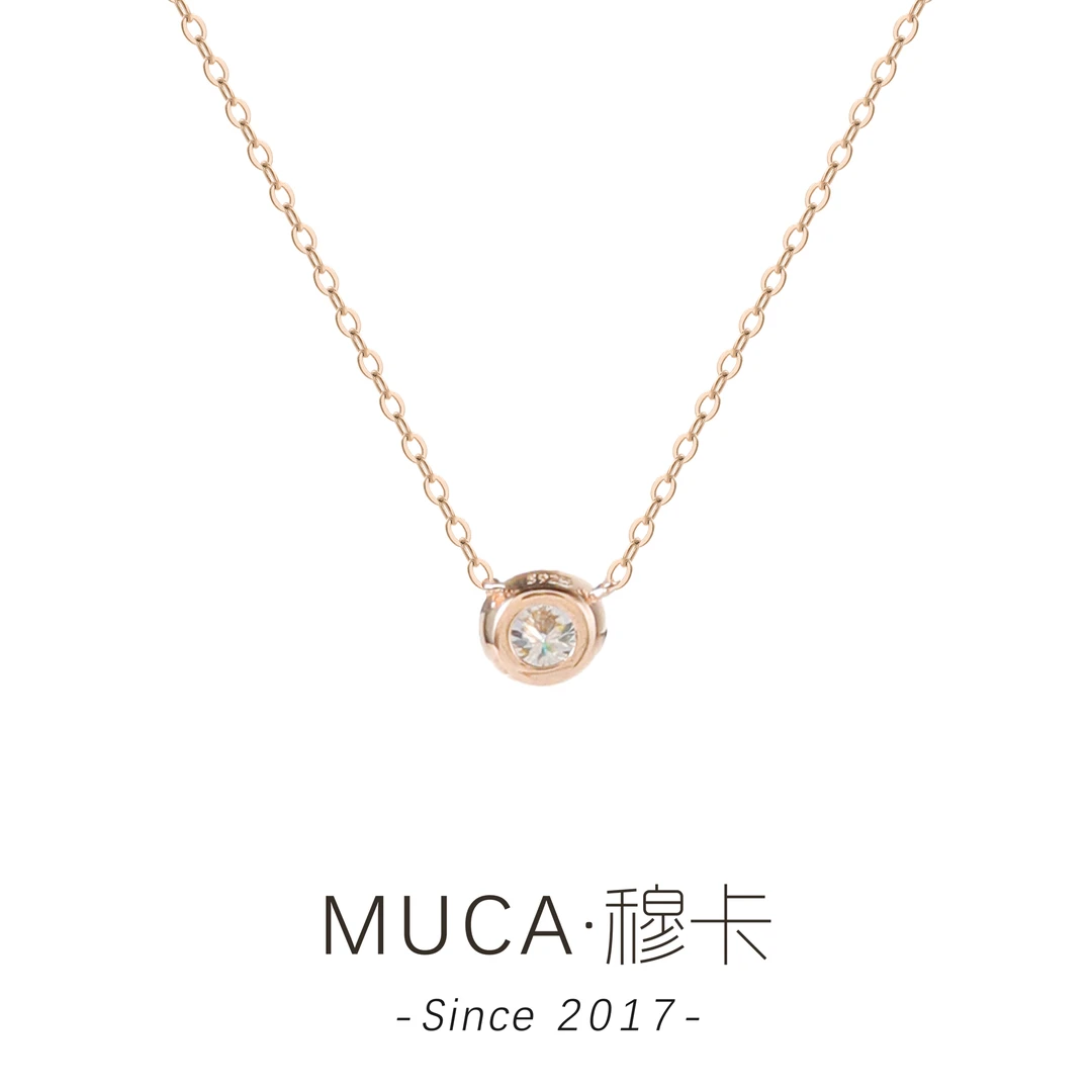 坠链均925银莫桑石 轻奢时尚百搭女项链F1757