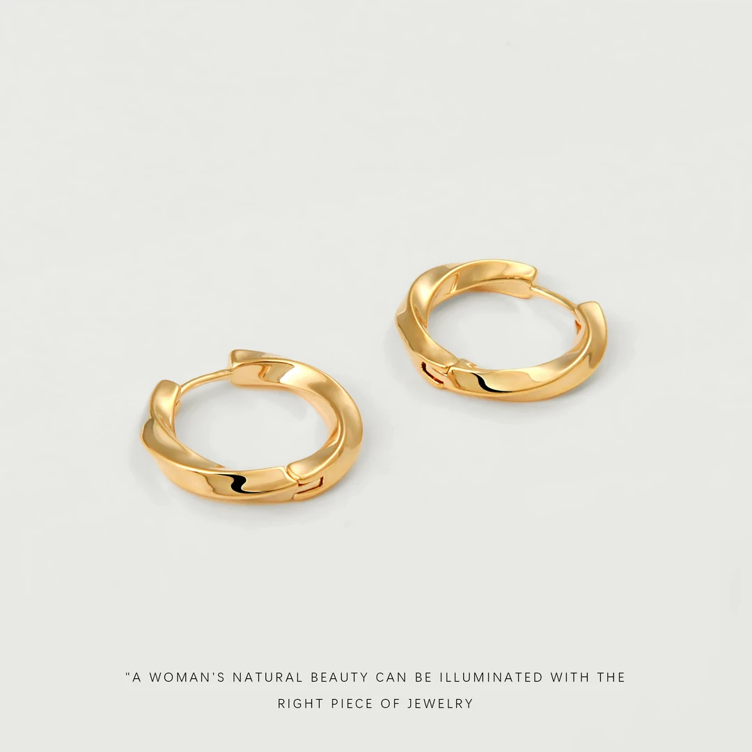 铜合金耳饰 【懒人耳圈】莫比乌斯环耳饰A246