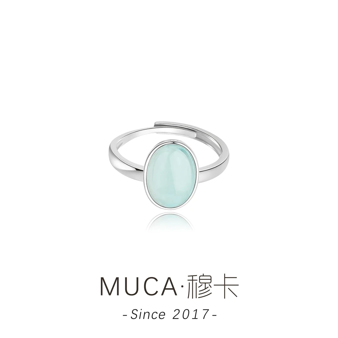 925银玻璃戒指 复古高级戒指古风戒指F2003