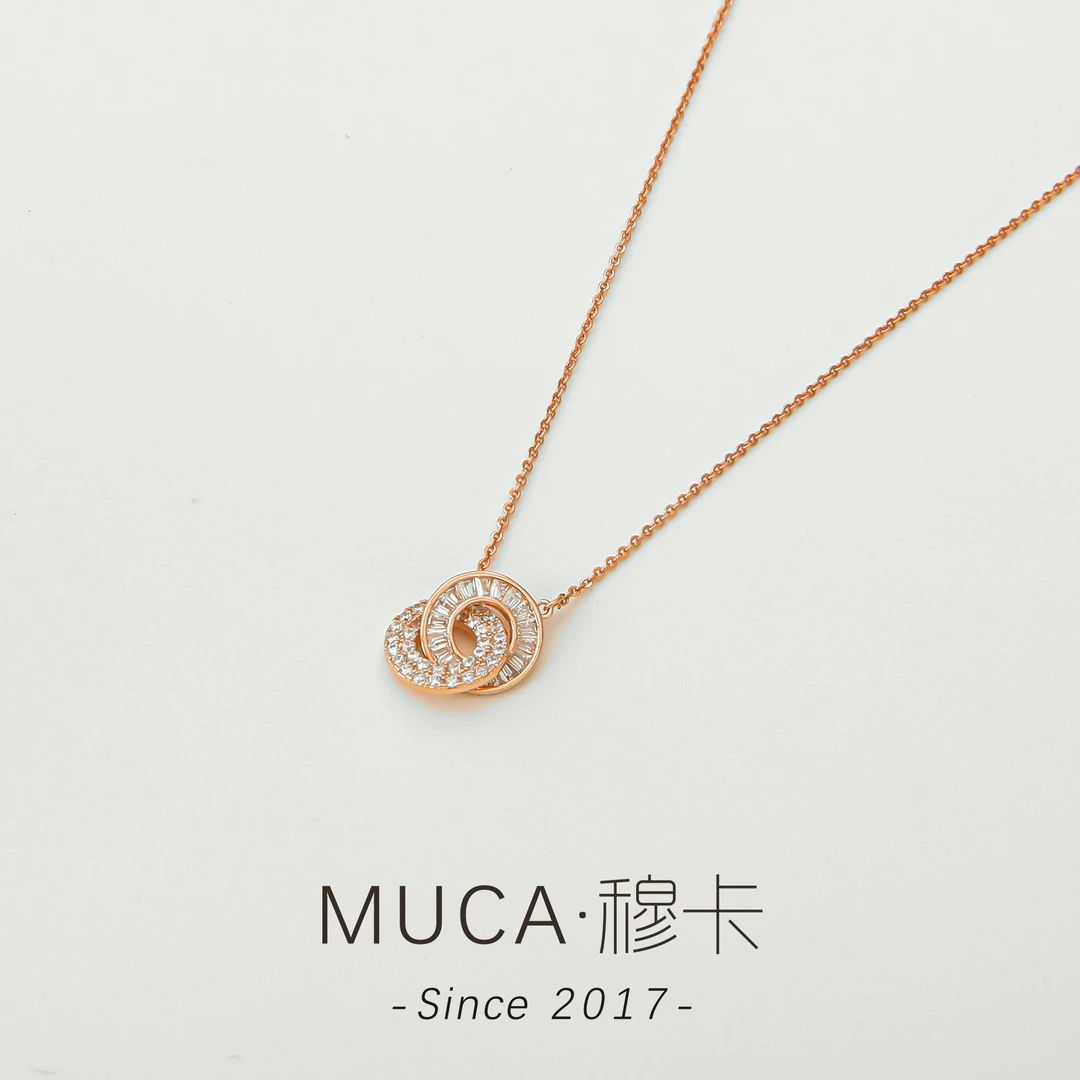 铜合金项链 环环相扣时尚轻奢气质百搭女项链F2405