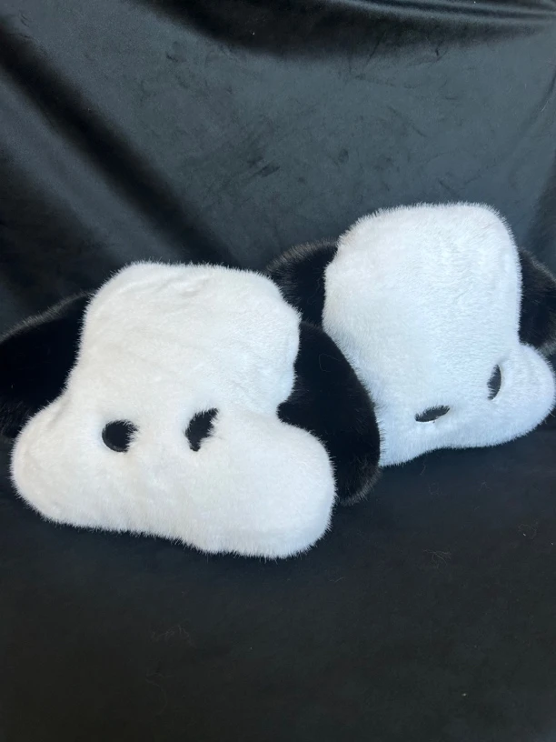 时尚 环保毛帕恰狗头配件 一对